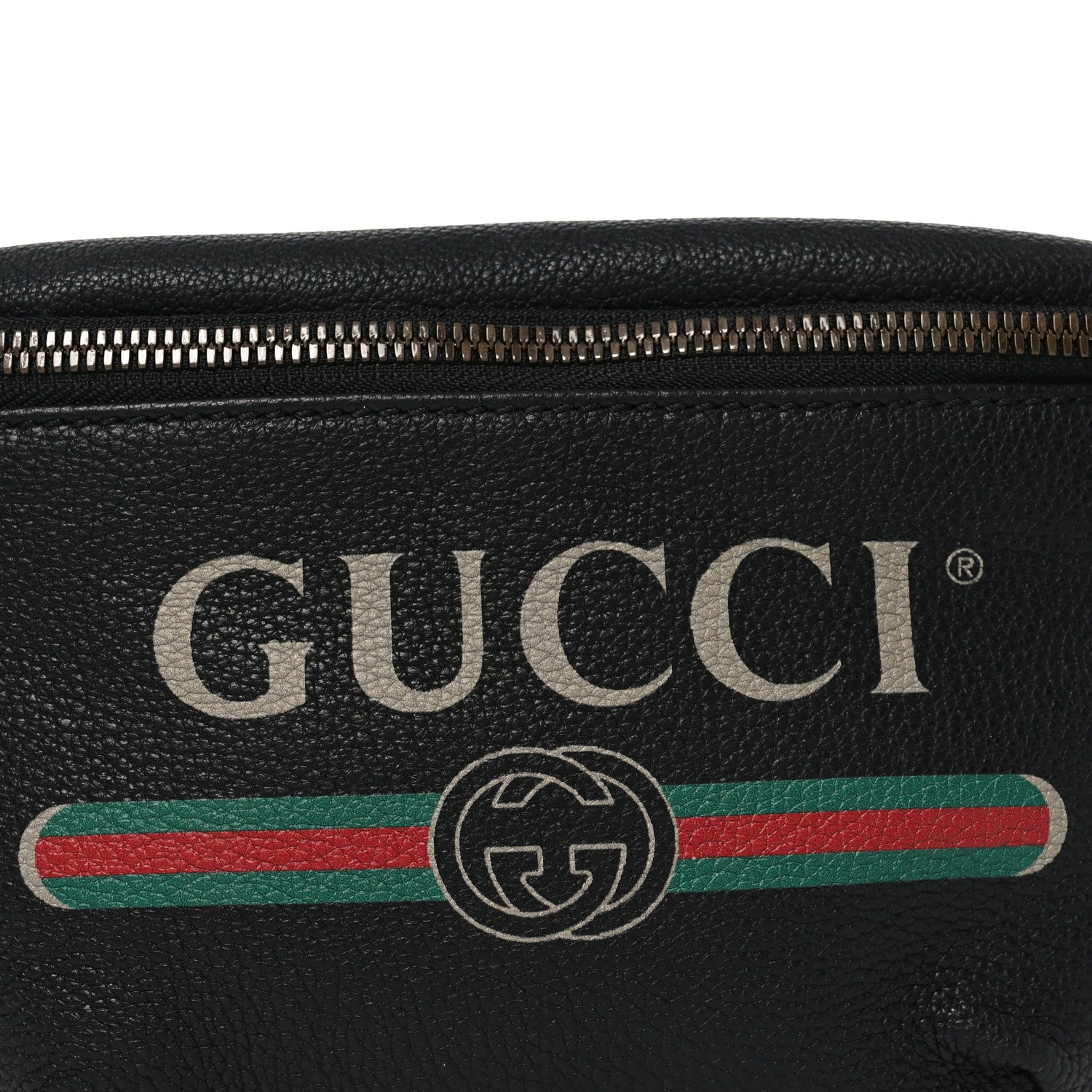 Grained Calfskin Logo Belt Bag Black