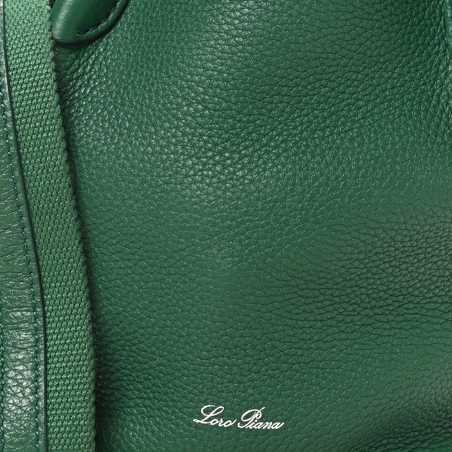 Grained Calfskin Micro Bale Bag Forest Leaves