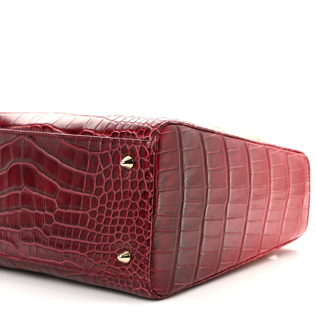 Alligator Gradient Medium Lady Dior Red