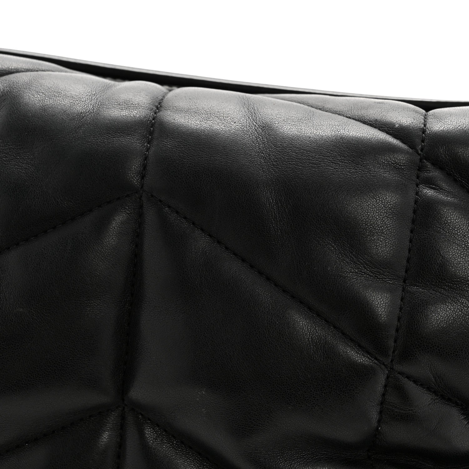 Lambskin Quilted Medium Loulou Puffer Monogram Chain Satchel Black