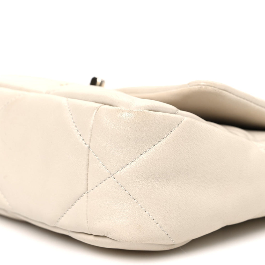 Goatskin Quilted Medium Chanel 19 Flap Beige