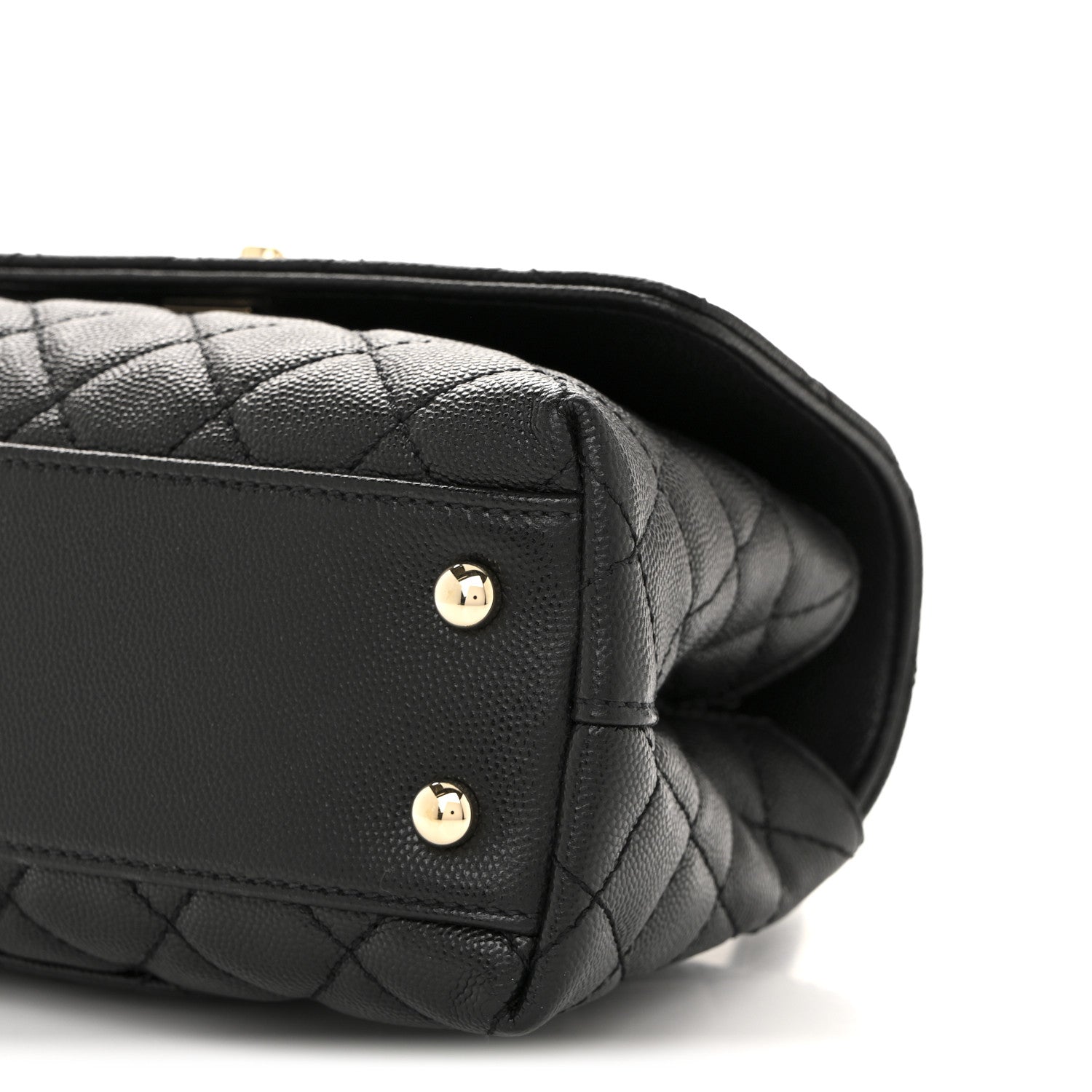 Caviar Quilted Mini Coco Handle Flap Black