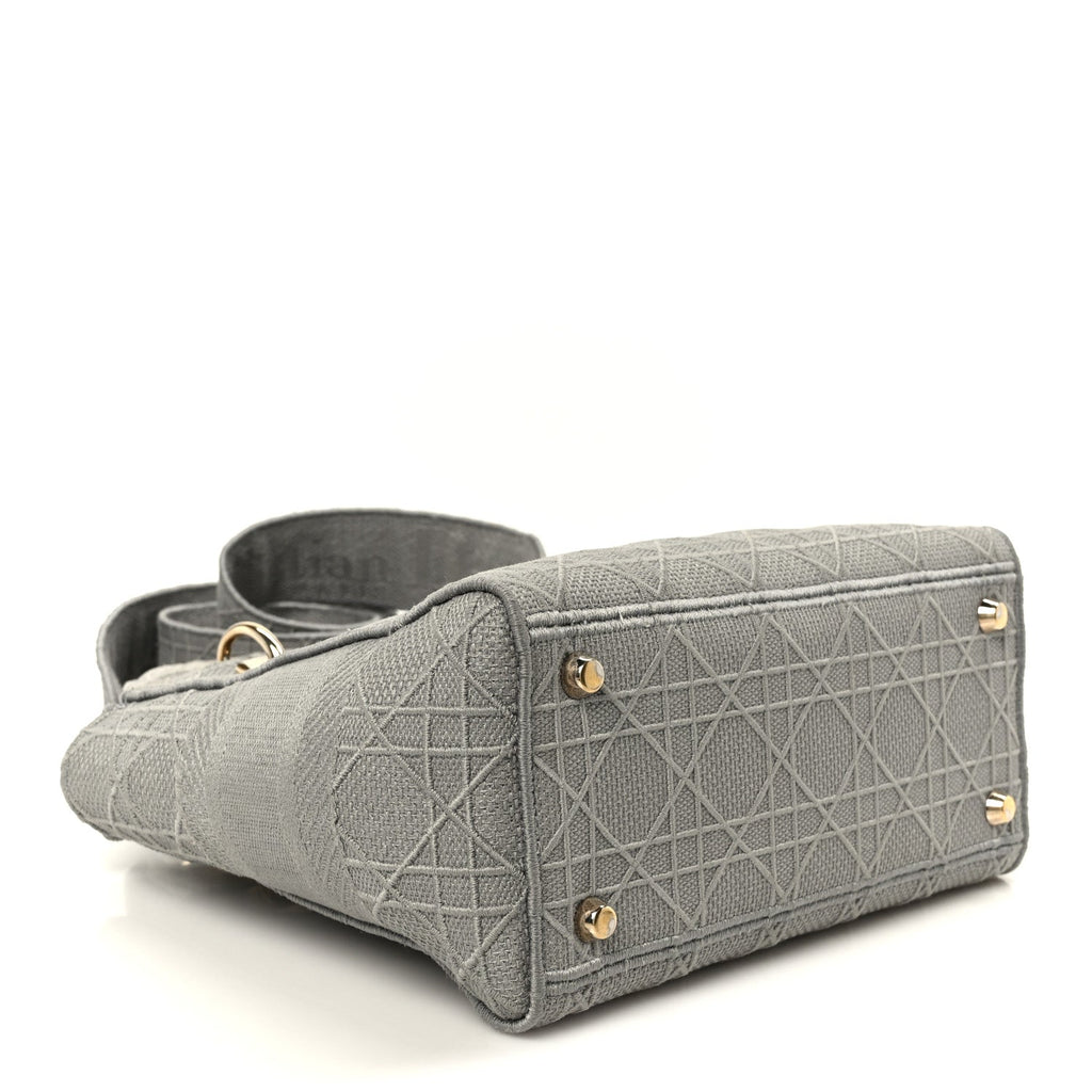 Canvas Embroidered Cannage Medium Lady D-Lite Gray
