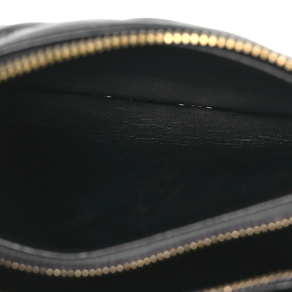 Lambskin Crystal Embellished Monogram Coussin BB Black