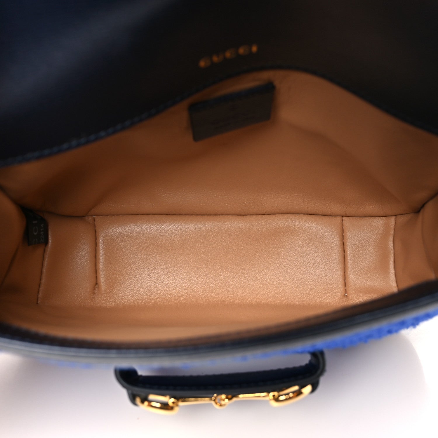 Casy Wool Azalea Calfskin Mini Horsebit 1955 Shoulder Bag Blue China