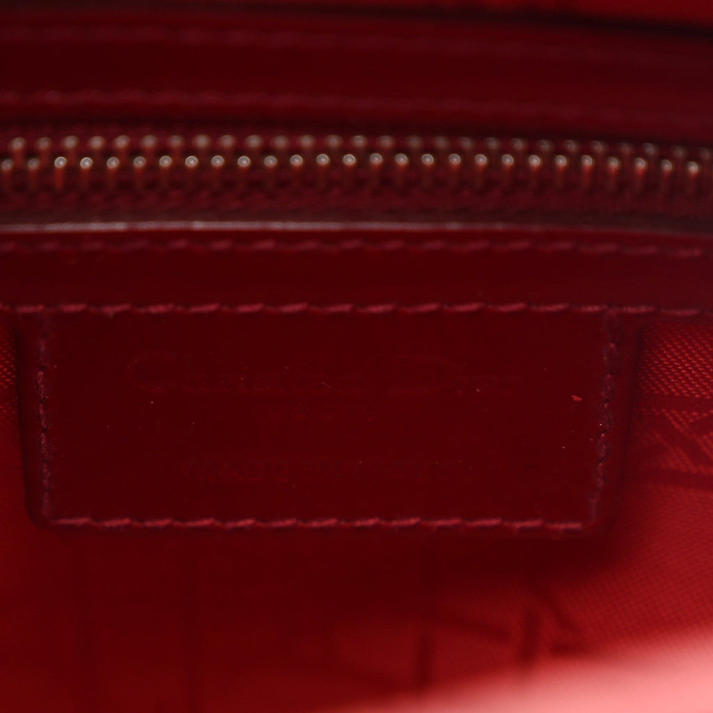 Patent Cannage Medium Lady Dior Red