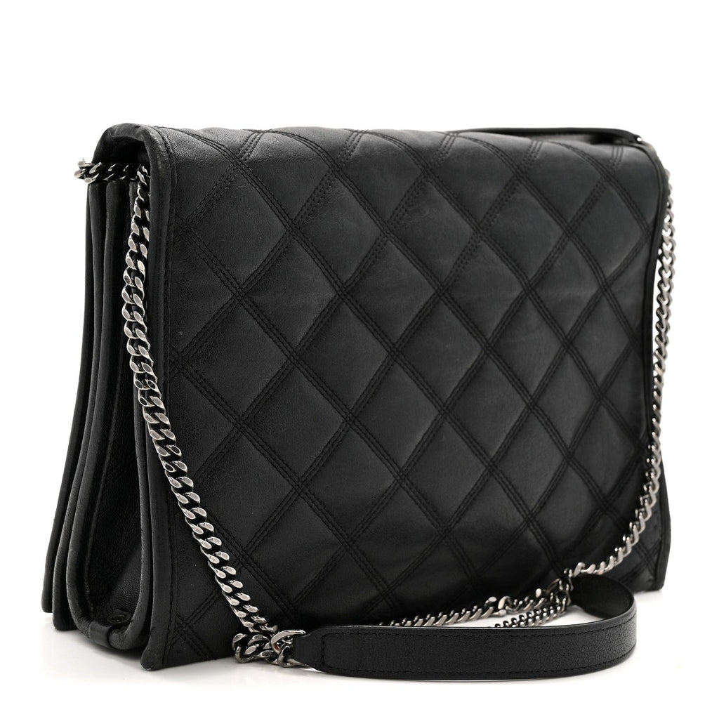 Lambskin Quilted Small Becky Chain Bag Black