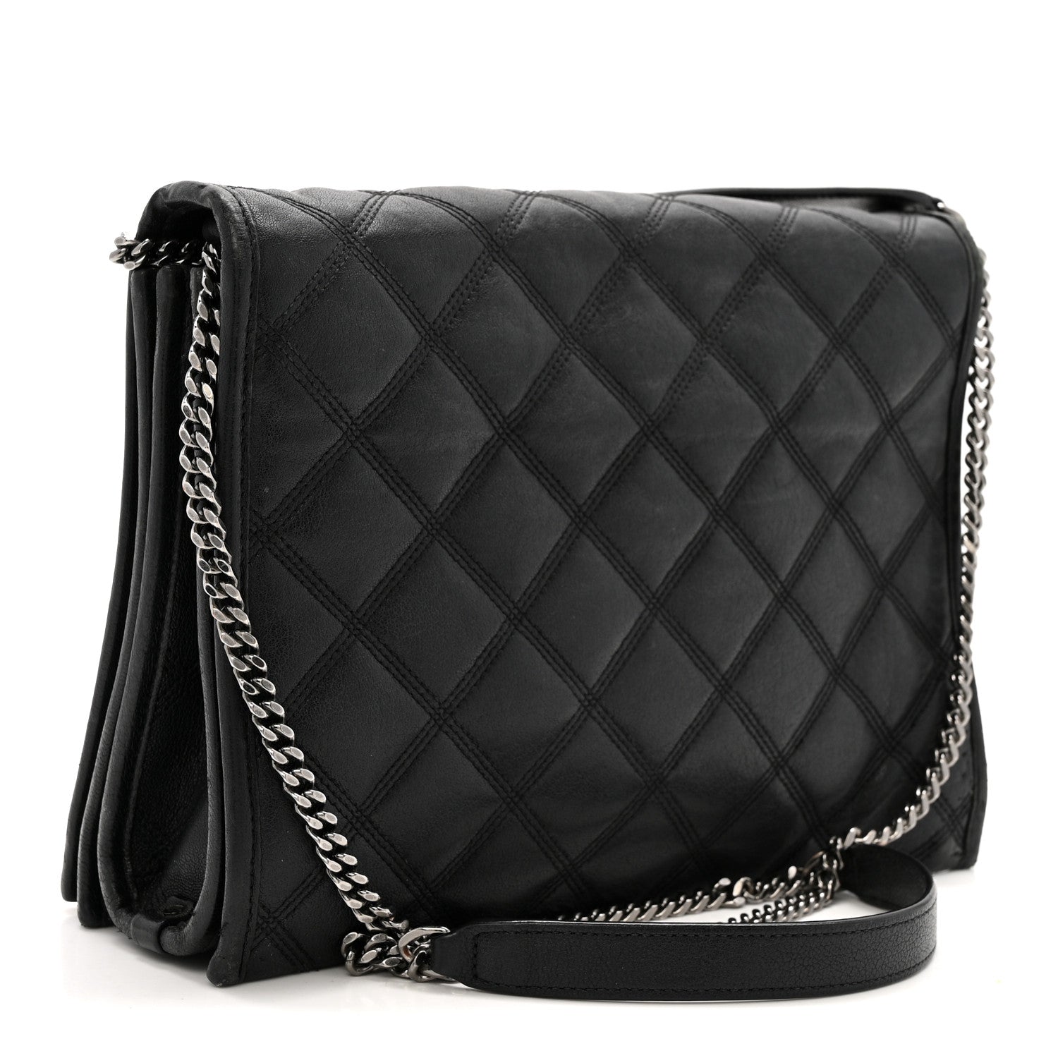 Lambskin Quilted Small Becky Chain Bag Black