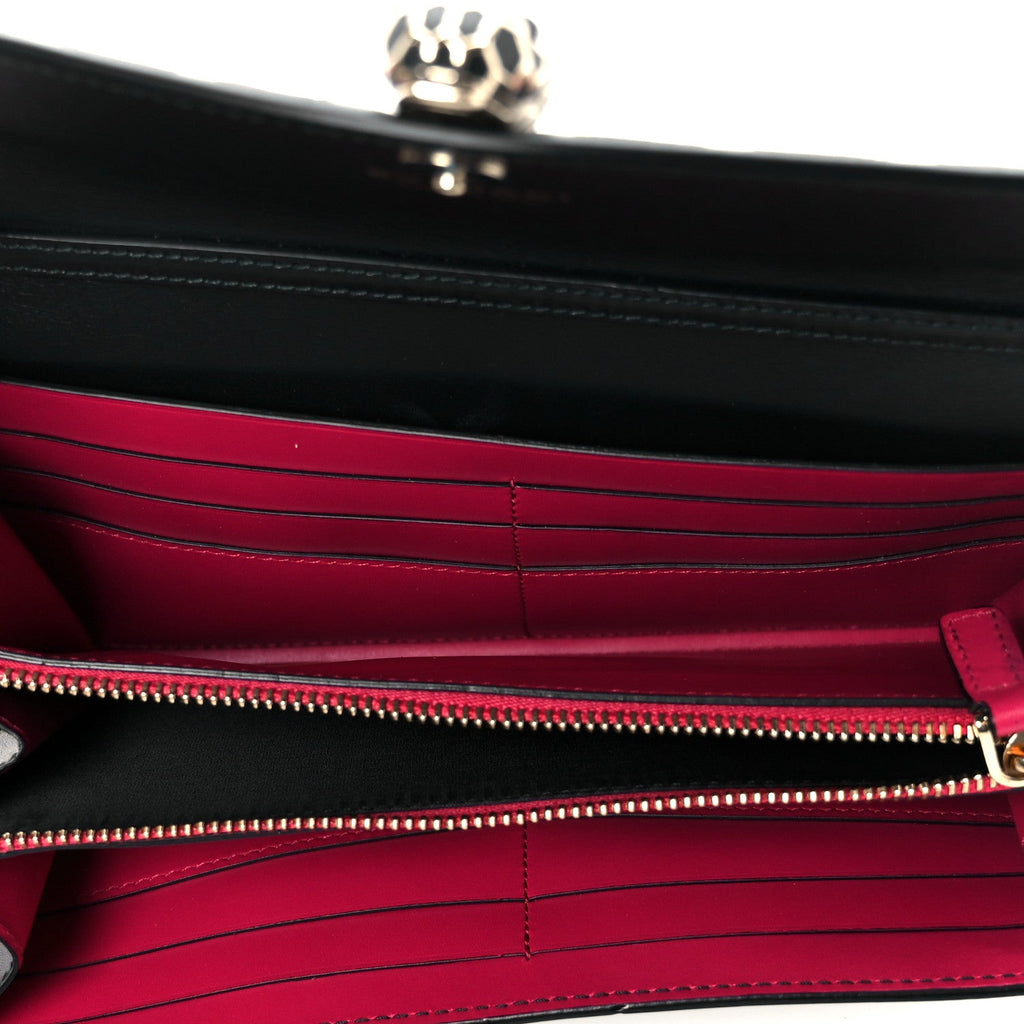 Calfskin Serpenti Forever Star Chain Wallet Black Red