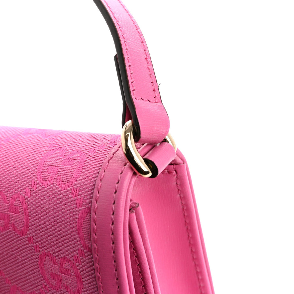 GG Monogram Scratch Lux Calfskin Mini Luce Shoulder Bag Rose Dark Blossom
