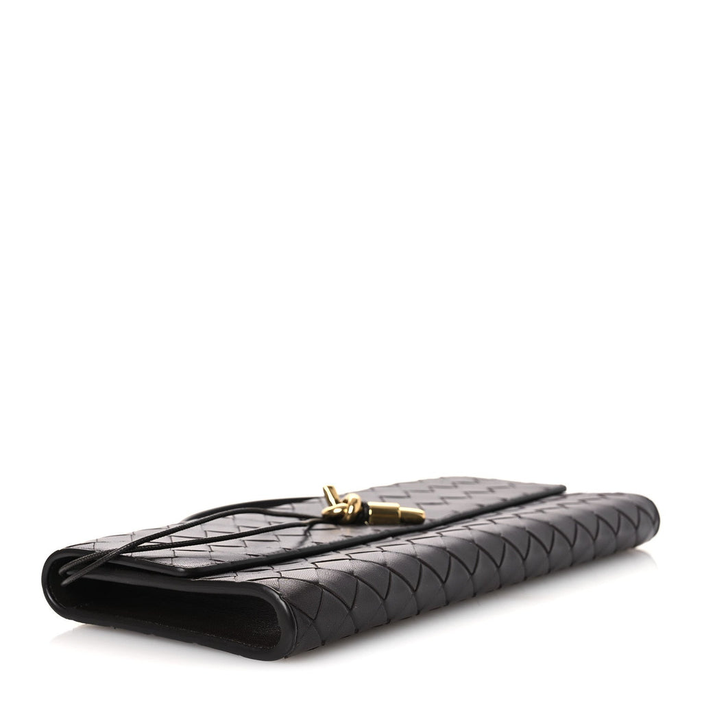 Nappa Intrecciato Long Andiamo Top Handle Clutch Fondant