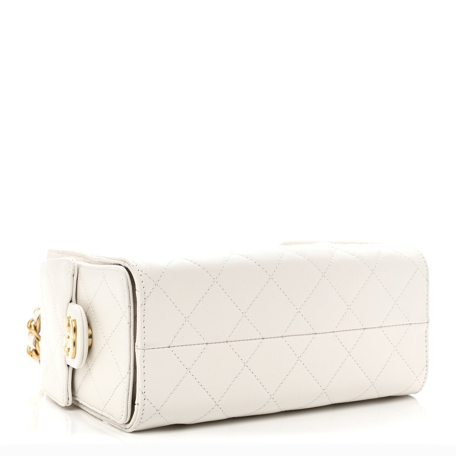 Caviar Quilted Mini Chanel 25 Handbag White