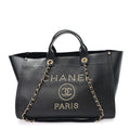 Caviar Medium Studded Deauville Tote Black