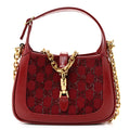 Calfskin Beaded Embroidery GG Monogram Mini Jackie 1961 Cherry Red