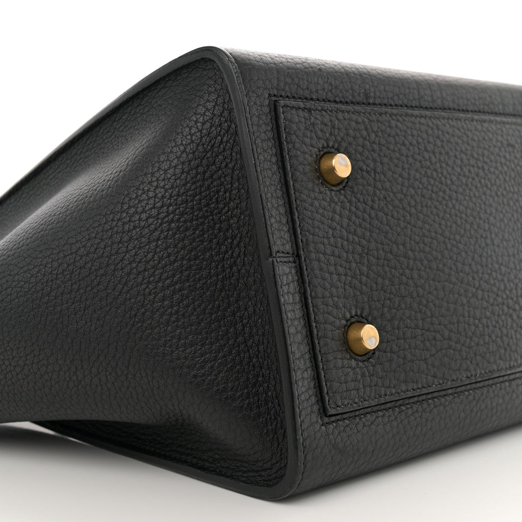 Crisped Calfskin Mini Tie Knot Tote Black