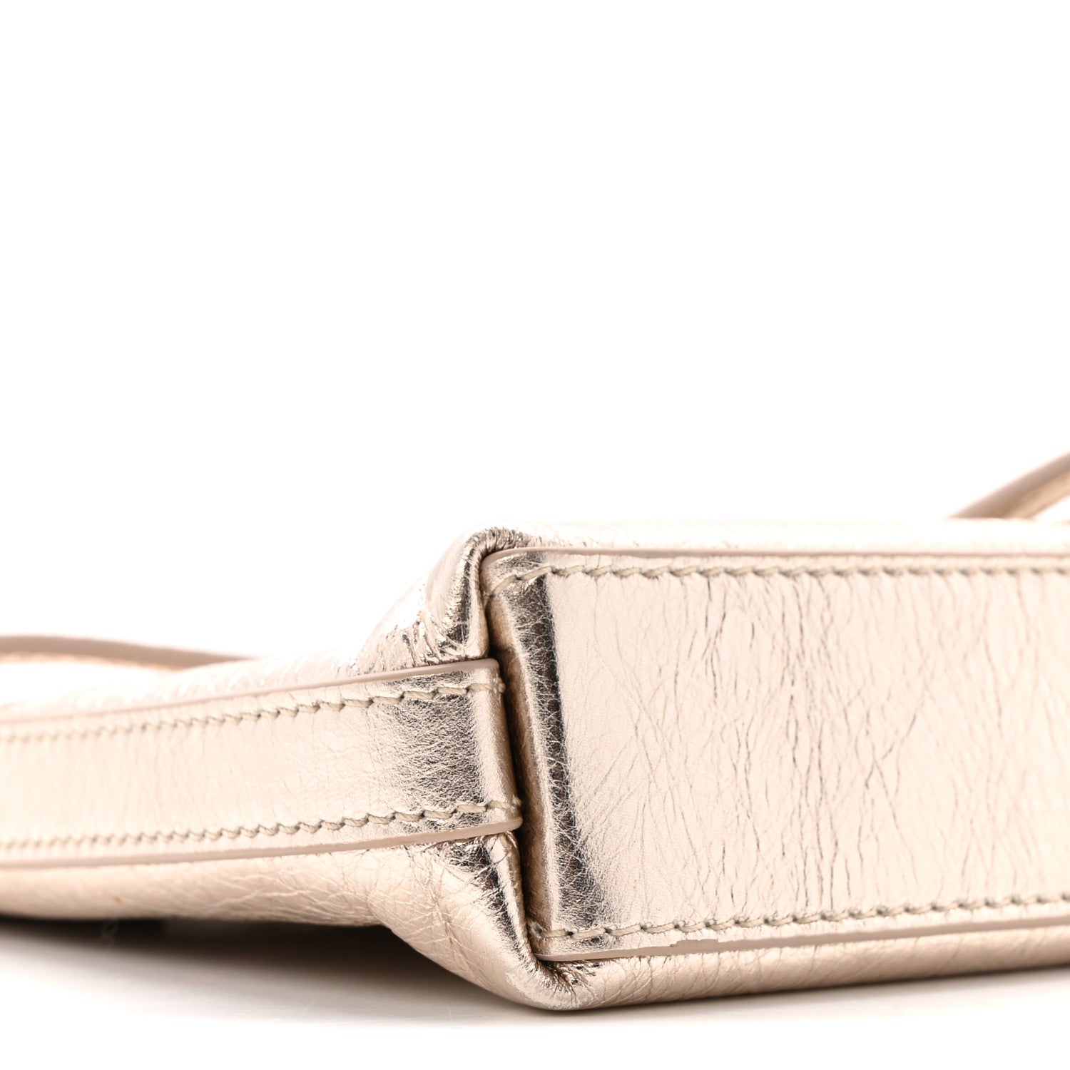 Metallic Calfskin Mini Voyou Bag Dusty Gold