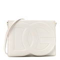 Calfskin DG Logo Flap Crossbody Bag White