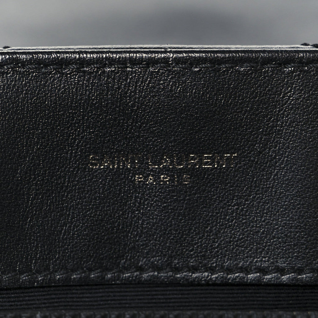 Calfskin Y Quilted Monogram Monochrome Medium Loulou Chain Satchel Black