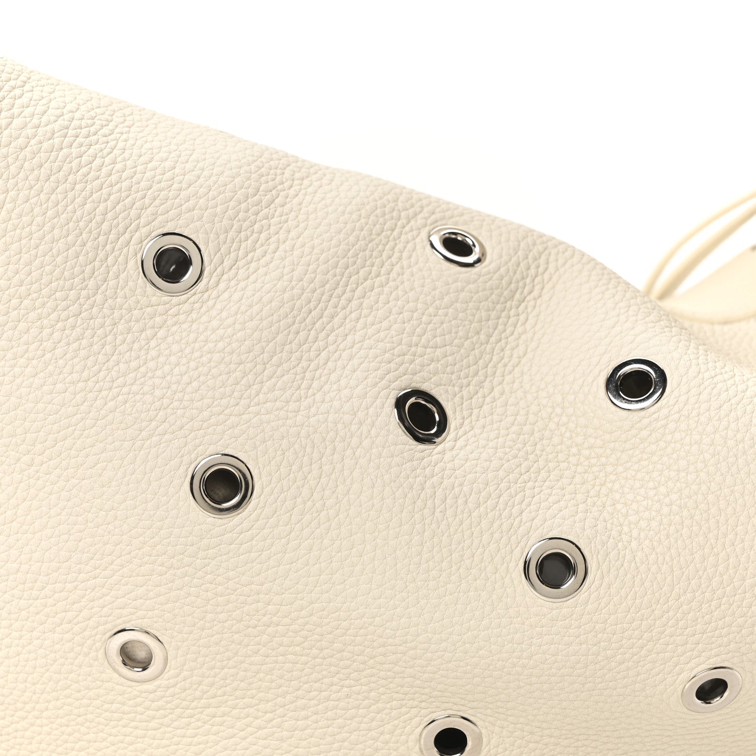 Pebbled Calfskin Grommet Medium Olivia Hobo Dark Ivory