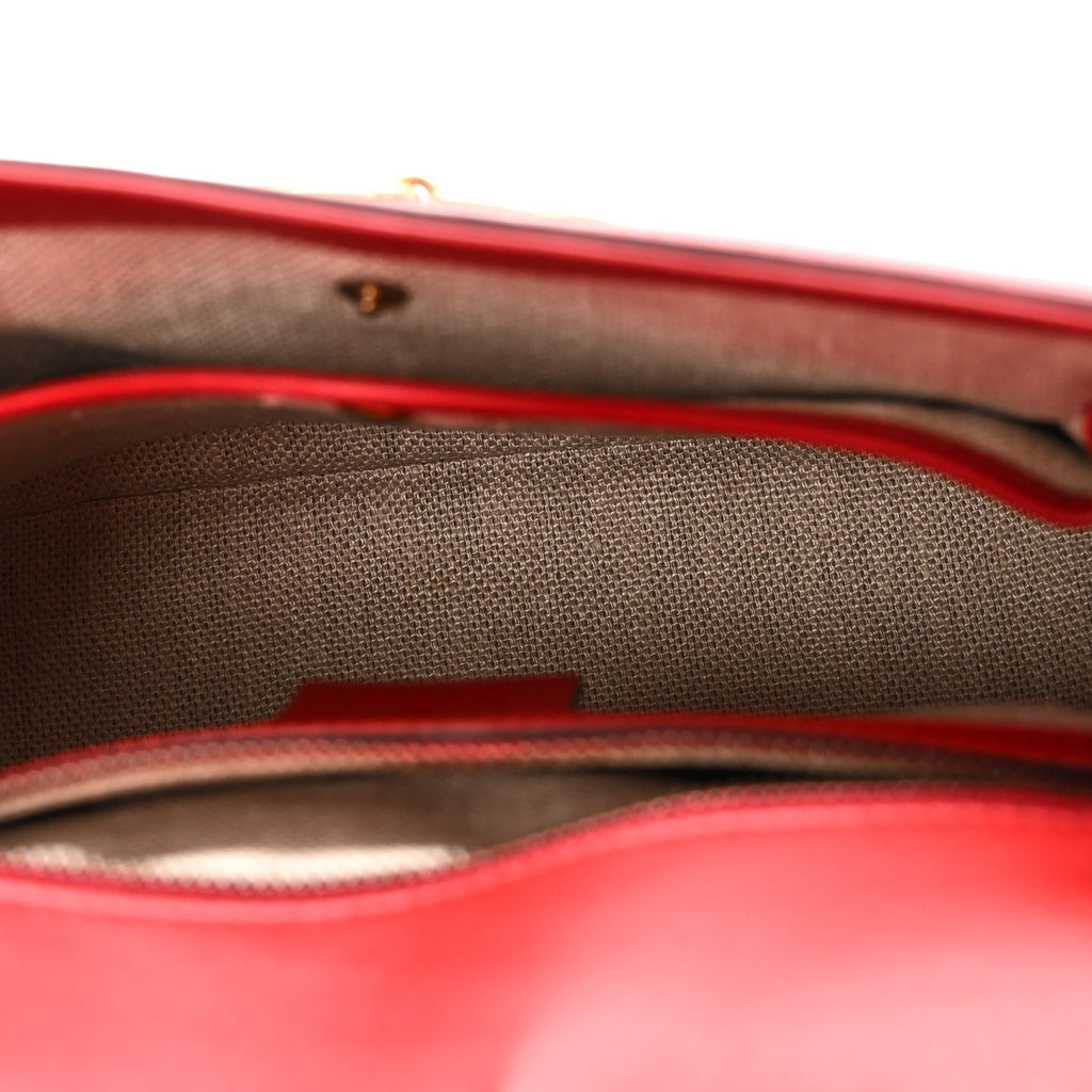Monogram Ruinart Calfskin Medium Lady Web Shoulder Bag Beige Ebony Hibiscus Red