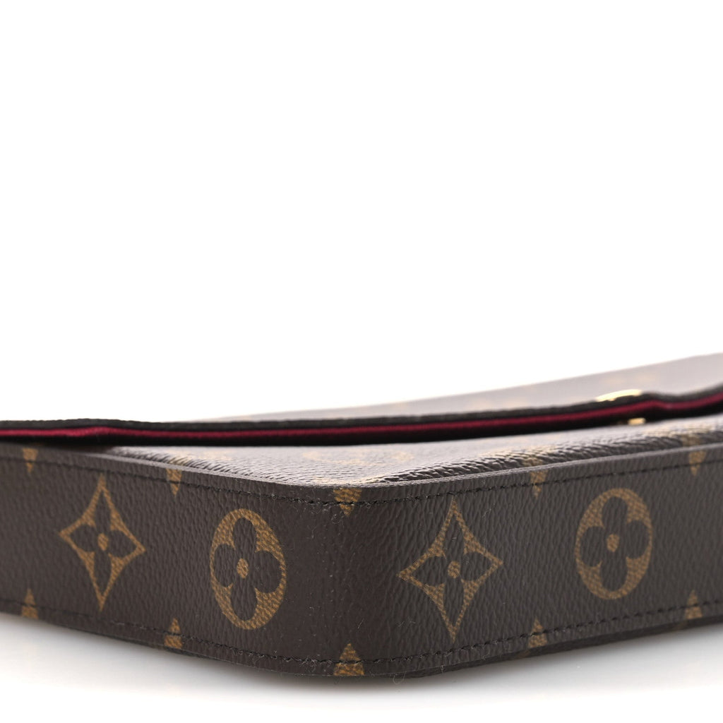 Monogram Pochette Felicie Chain Wallet Fuchsia