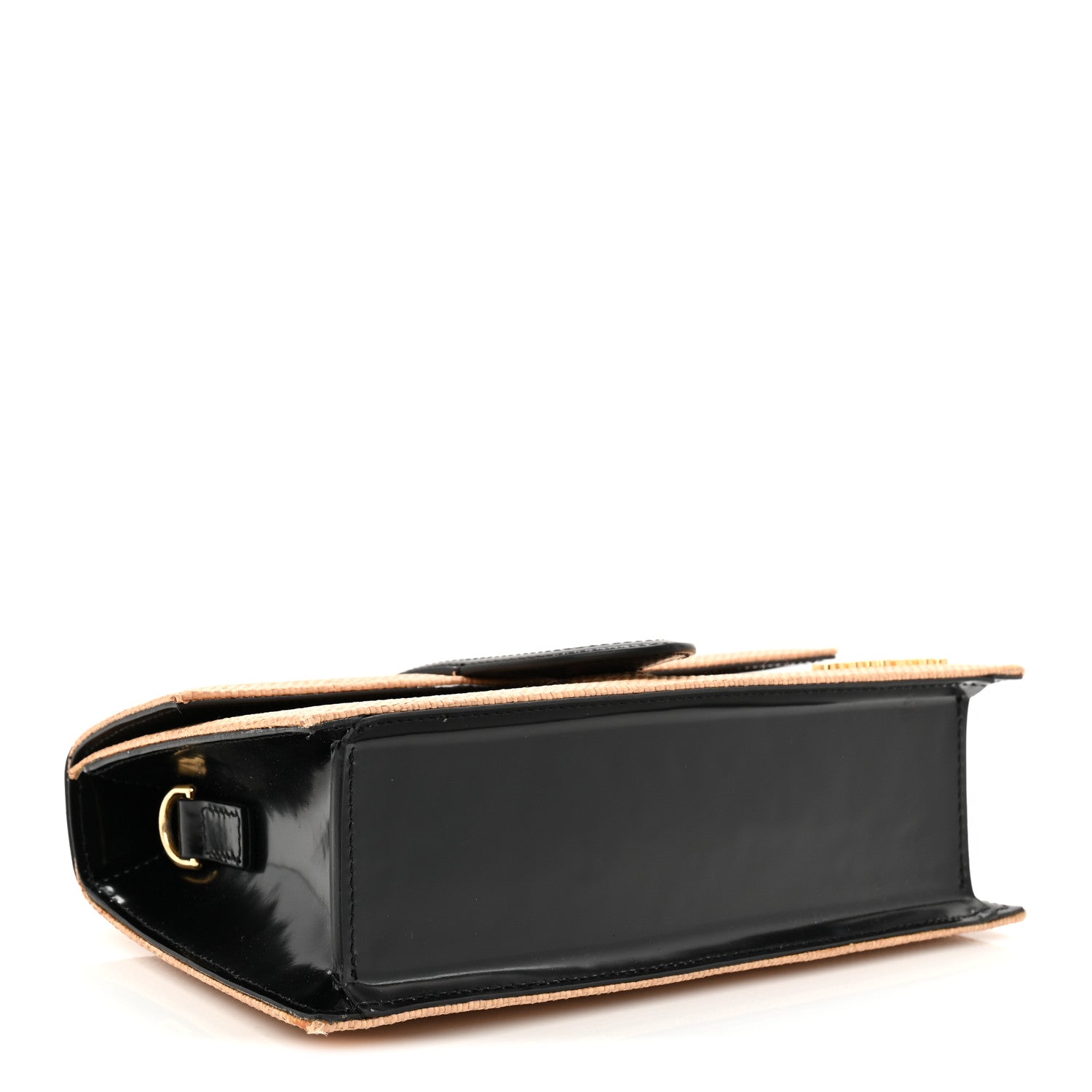 Raffia Smooth Calfskin Le Grand Bambino Natural Dark Brown