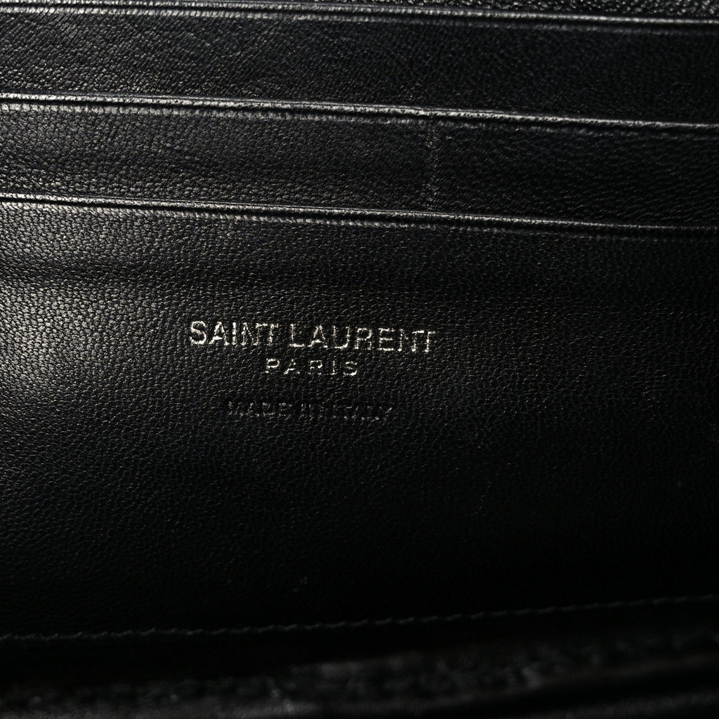 Calfskin Crocodile Embossed Monogram Mini Lou Camera Bag Black