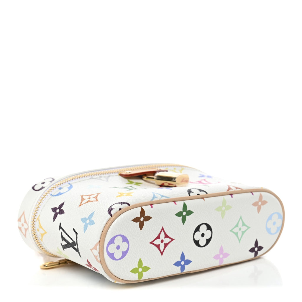 LV x TM Monogram Multicolor Vanity Chain Pouch White