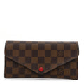 Damier Ebene Josephine Wallet Red