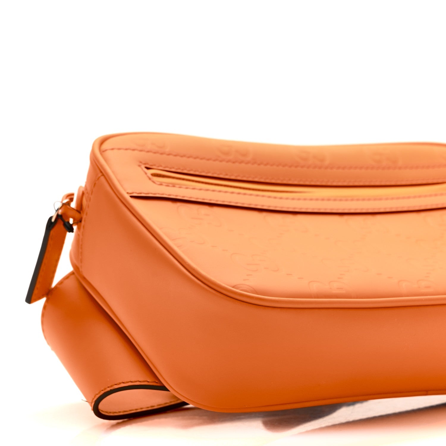 Rubber Effect Monogram GG Belt Bag New Orange Fluo