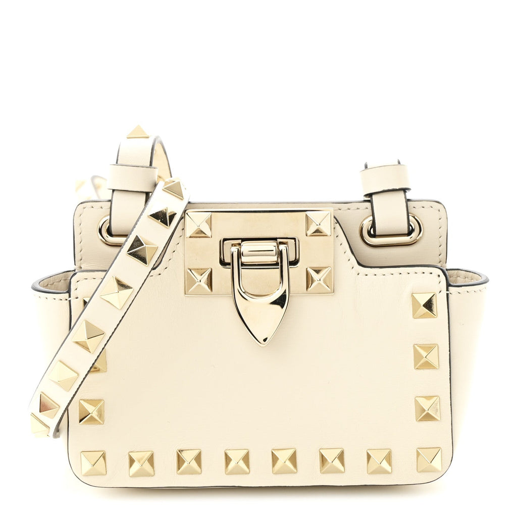 Vitello Rockstud Mini Crossbody Ivory