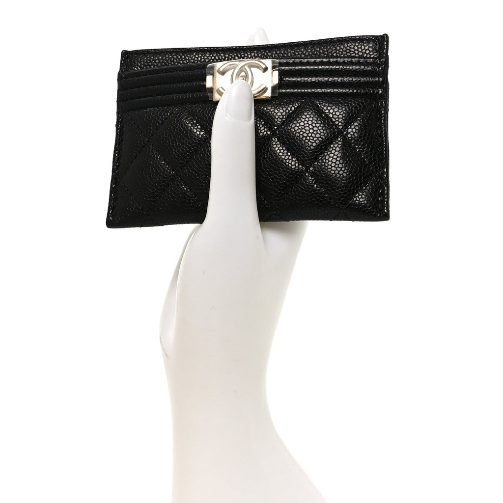 Caviar Quilted Boy  Holder Black