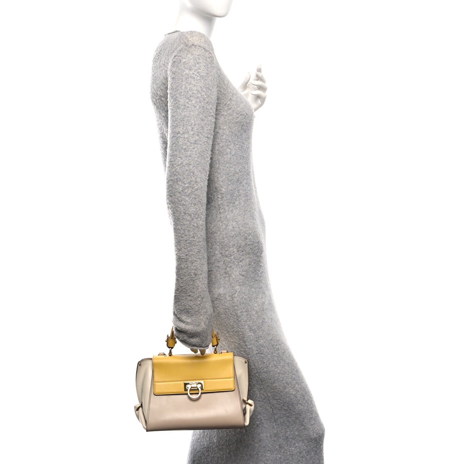 Calfskin Sofia Shoulder Bag Beige Multicolor