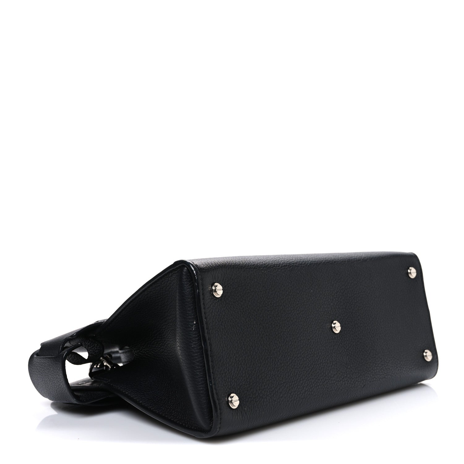 Grained Calfskin Small Horizon Satchel Black