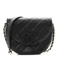 Caviar Quilted Small Messenger Flap Black