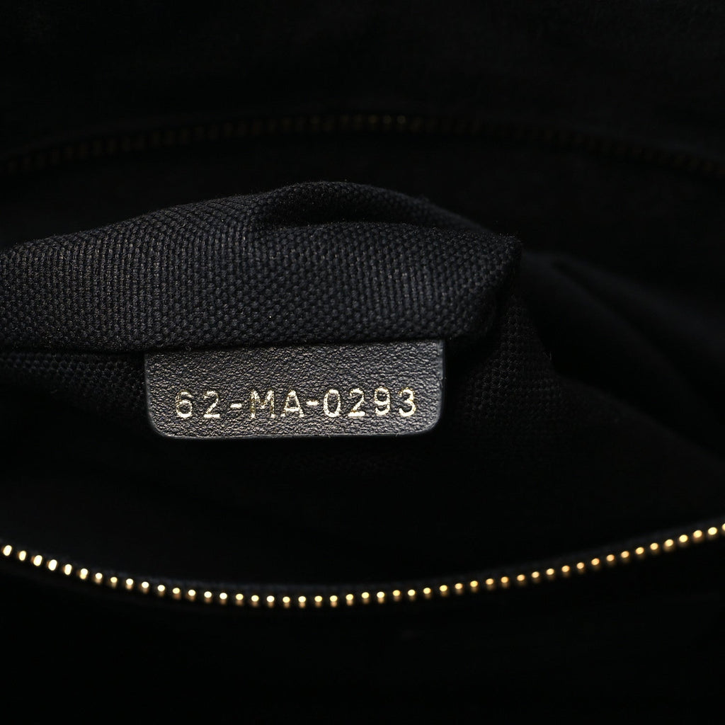Calfskin Macro Cannage Medium Book Tote Black