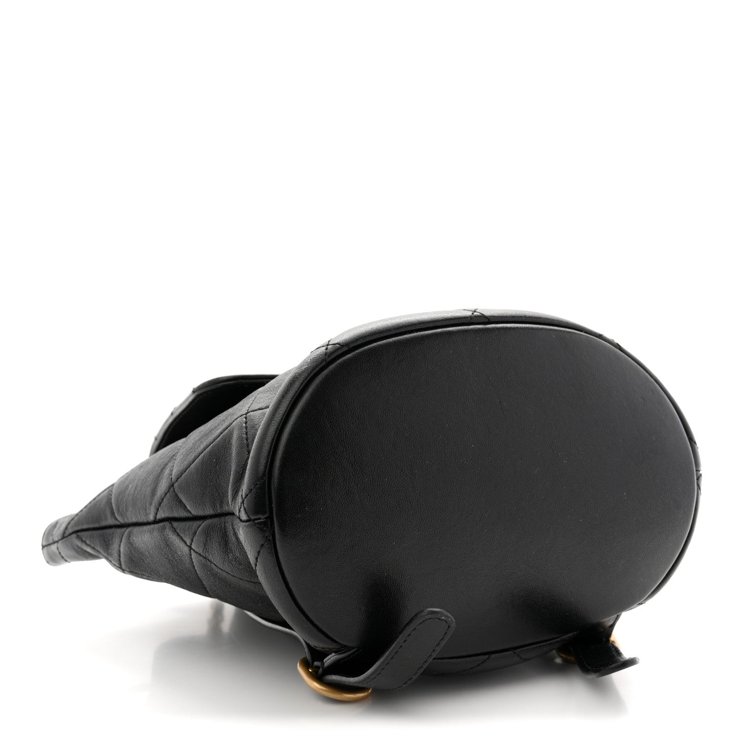 Lambskin Quilted Logo Mini Backpack Black