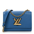 Epi Twist Shoulder Bag MM Blue Jean