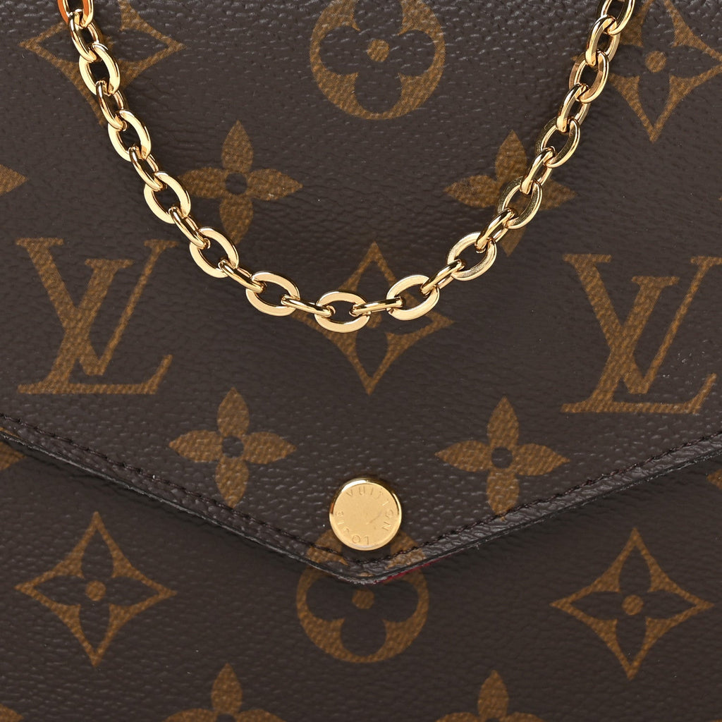 Monogram Pochette Felicie Chain Wallet Fuchsia