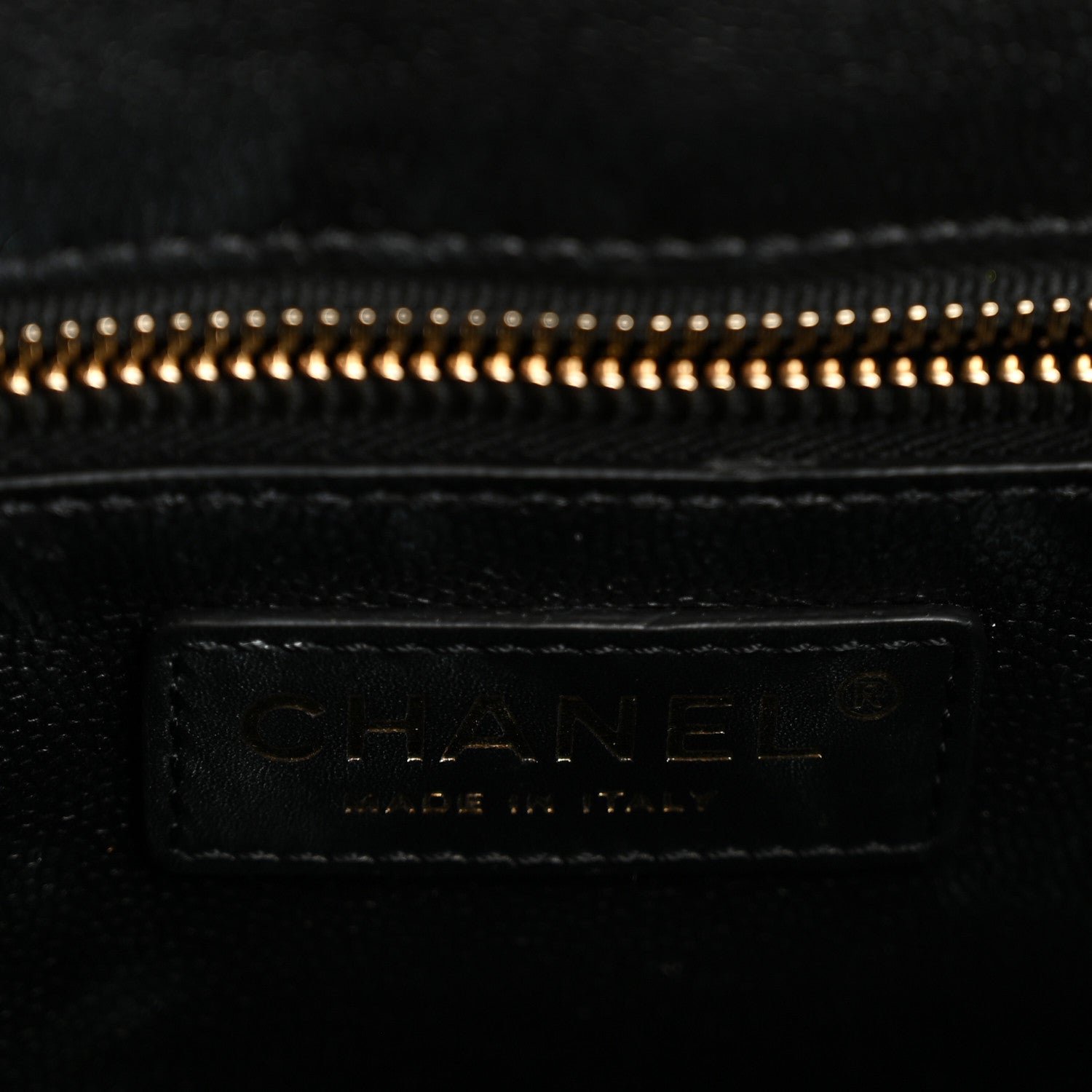 Caviar Quilted Small Shopping Tote  Black