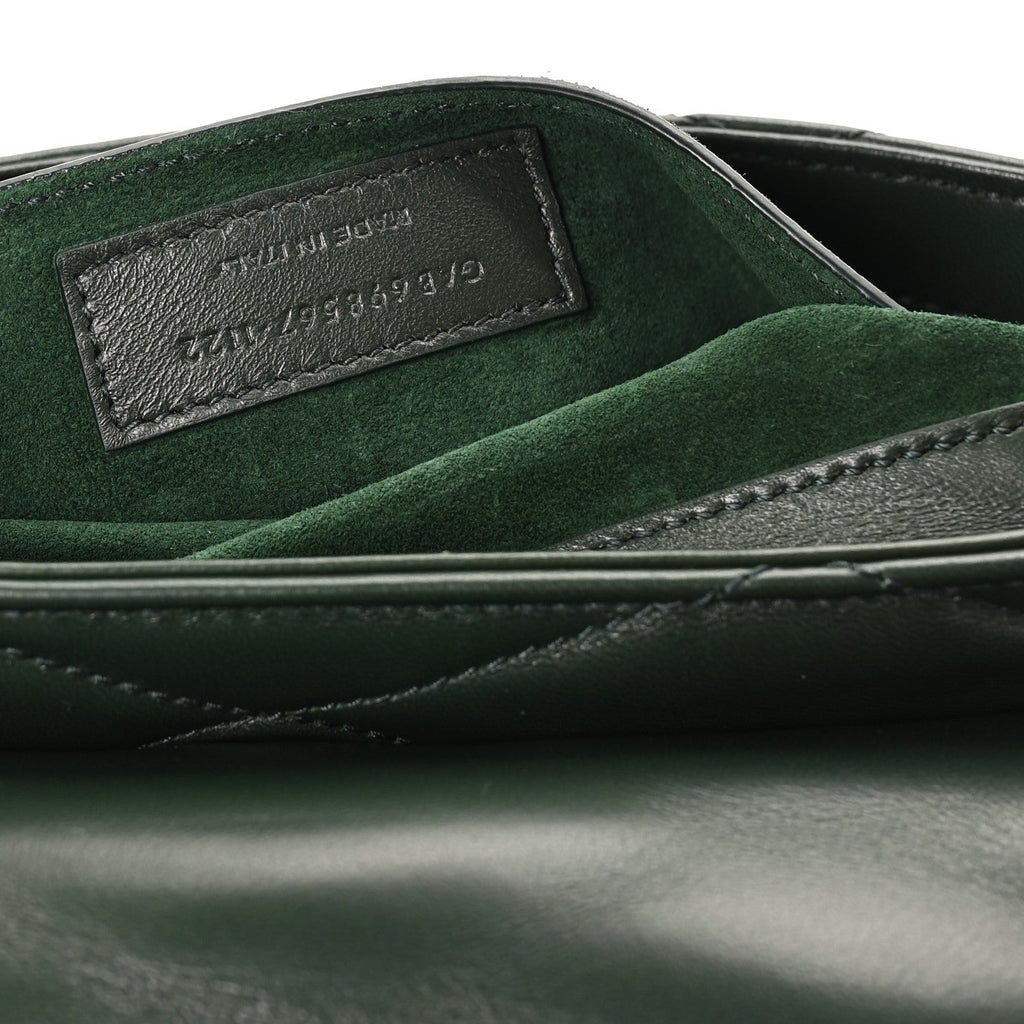 Lambskin Quilted Le 57 Diamond Shoulder Bag Vert Fonce