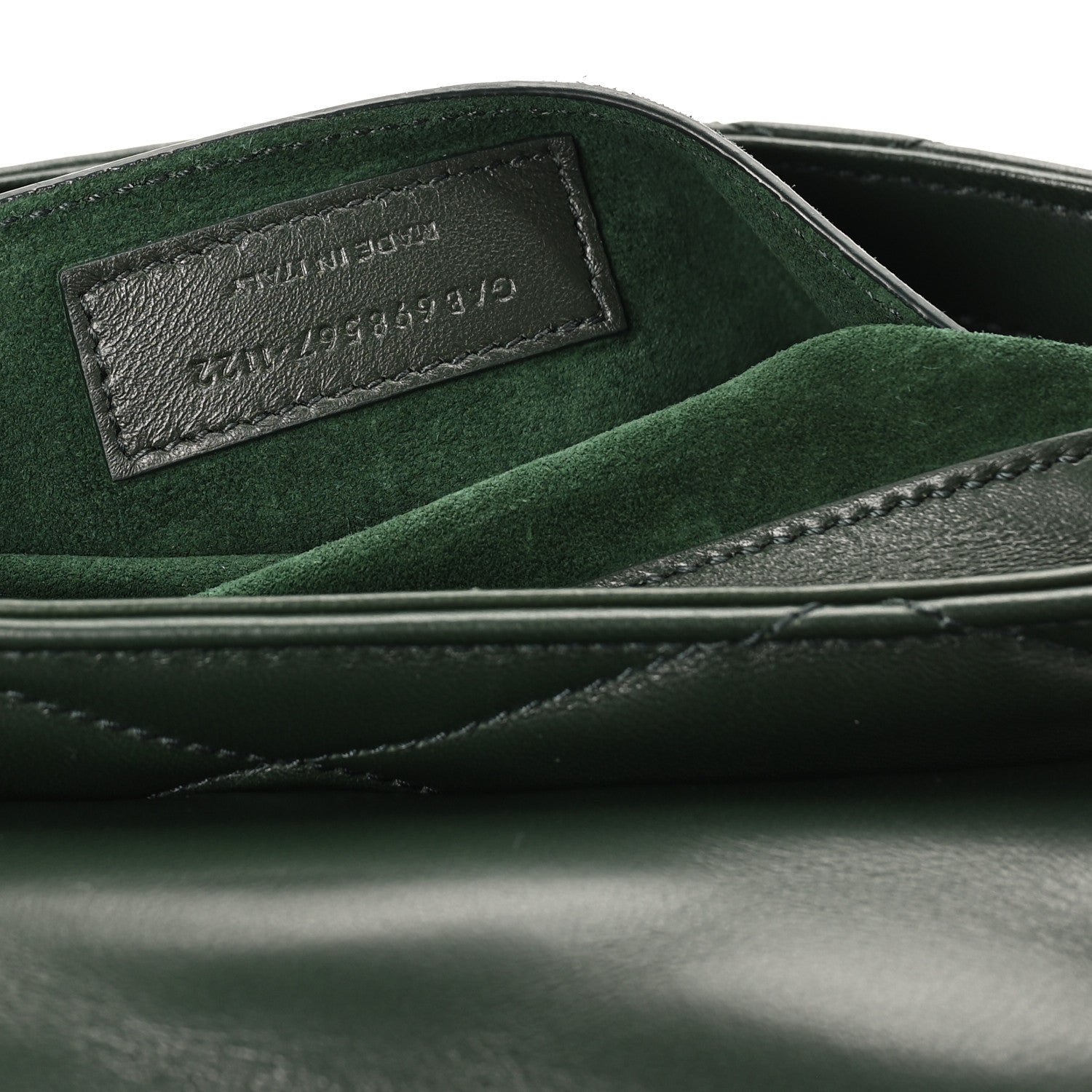 Lambskin Quilted Le 57 Diamond Shoulder Bag Vert Fonce
