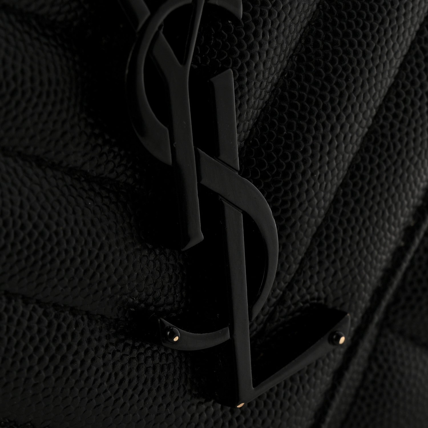 Grain De Poudre Textured Mixed Matelasse Triquilt Medium Monogram Monochrome Satchel Black