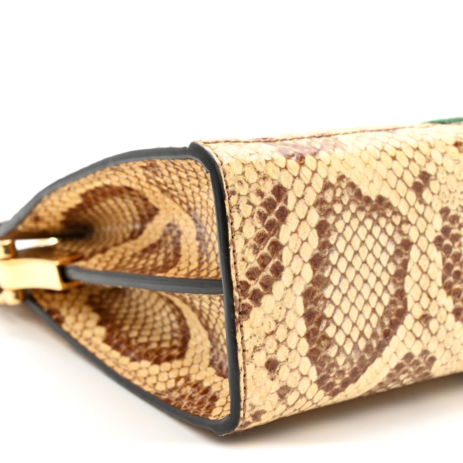 Raffia Elaphe GG Small Ophidia Chain Shoulder Bag Natural Cream Brown