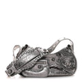 Metallic Agneau Arena Le Cagole Shoulder Bag XS Silver
