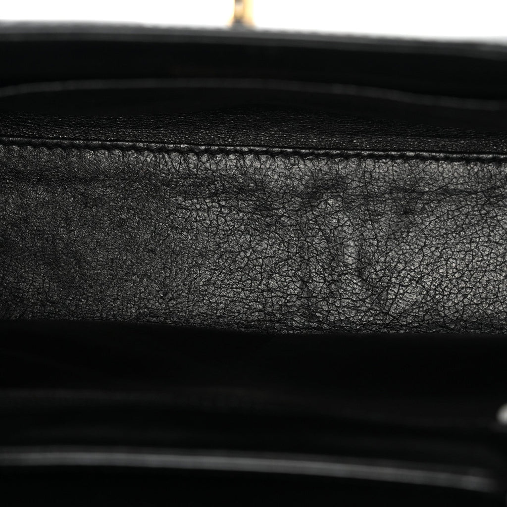 Patent Small Kelly Flap Bag Black