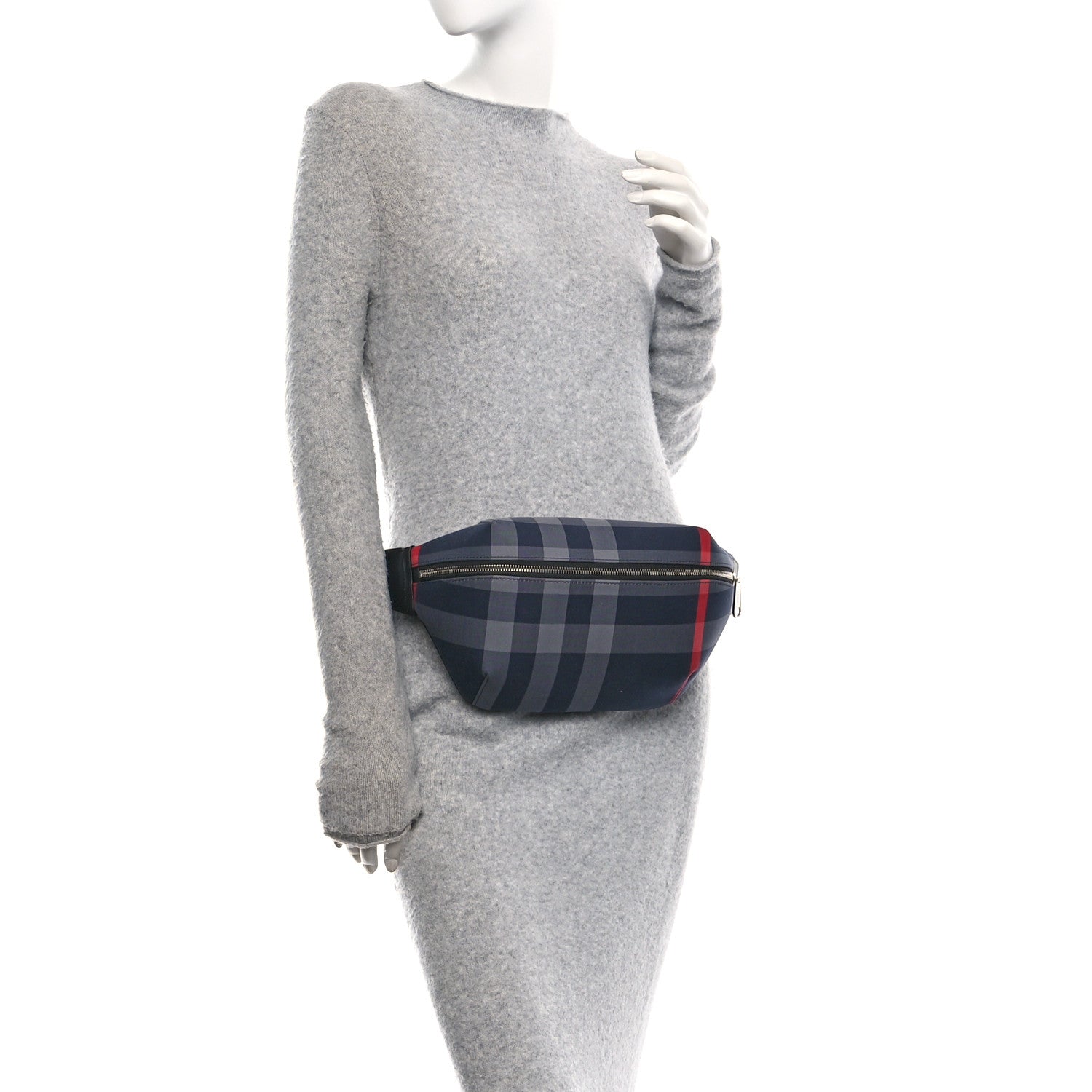 House Check Sonny Bum Bag Navy Grey