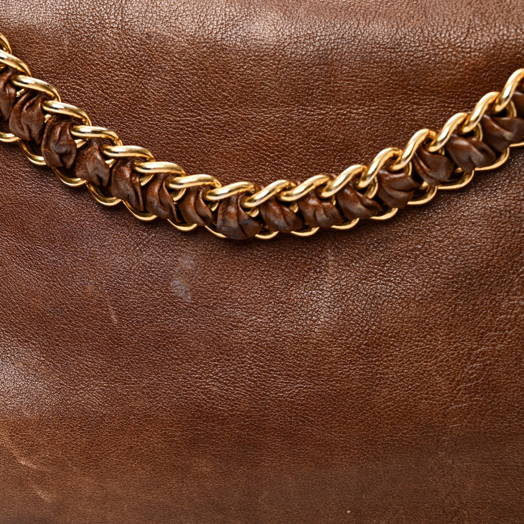 Soft Calf Shopping Tote Brown