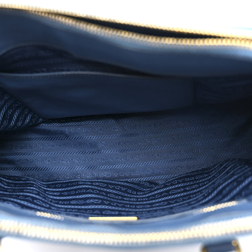 Saffiano Small Galleria Double Zip Tote Cobalto