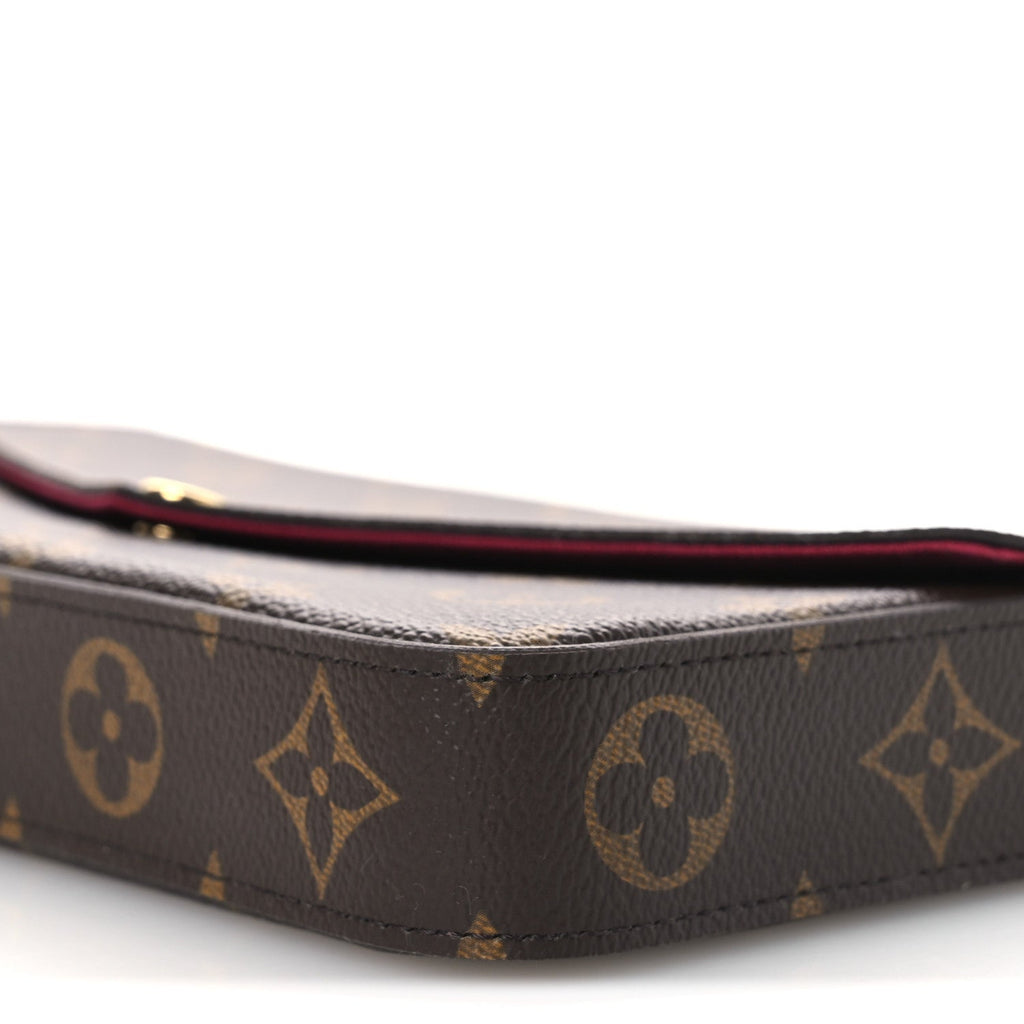Monogram Pochette Felicie Chain Wallet Fuchsia